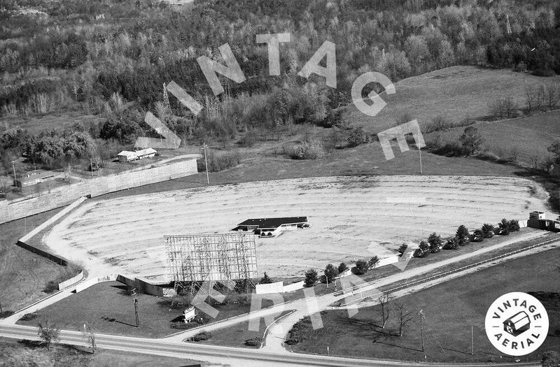 vintage aerial photo West Point Drive-In Theatre, Battle Creek